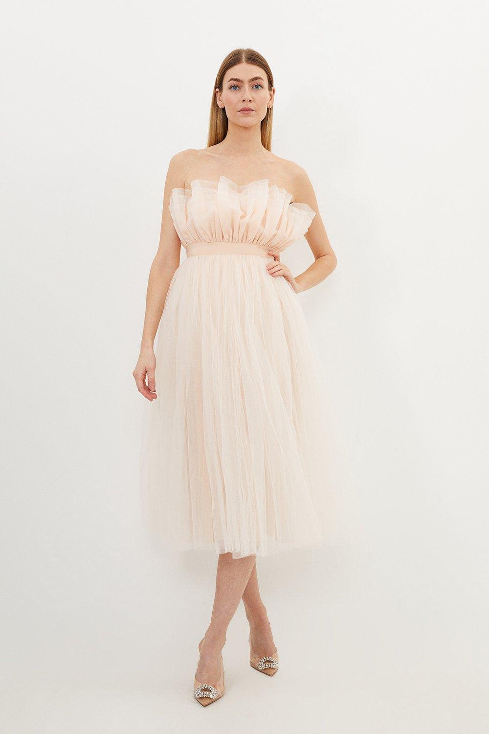 KAREN MILLEN*サテン テーラード シームディテール ミディドレス ぱみぺぺ様専用！Karen Millen ソフト タイネック ミディドレス